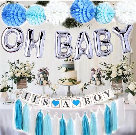 Baby Shower Decorations Boy Brown Blue / Blue and Brown Baby Shower ...