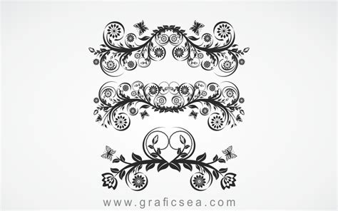 Floral Ornaments Border Vector Art Images Pack Free Download | Graficsea