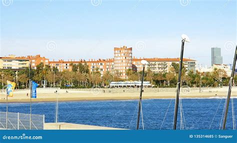 View of the Beach of La Nova Icaria, Barcelona Editorial Image - Image of sand, tourist: 135314685