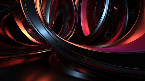 Red And Orange Swirls Of Black And Shiny Abstract Black Computer Wallpaper Design Background, 3d ...