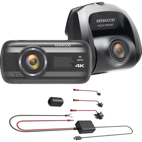 Kenwood GPS Integrated Wireless Link Dual Dash Camera Package: 4K Front Dash Camera w/ 3" Full ...