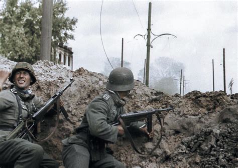 German soldiers of the 24th Panzer Division fighting near the southern ...