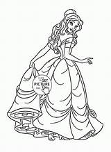 Princess Belle Coloring Pages Disney  sketch template