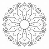 Printable Easy Mandala Coloring Pages sketch template