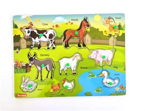 Multicolor Wooden Farm Animals Board Puzzle, 4-6 Yrs at Rs 425/piece in ...