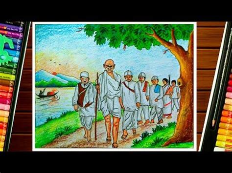 Dandi March Drawing / Mahatma Gandhi Dandi March Drawing U Perfectiondrawing / Mahatma gandhi ...