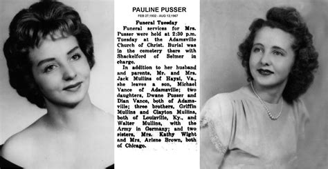 Funeral announcement for Pauline Pusser - Buford Pusser: The Other Story | Facebook