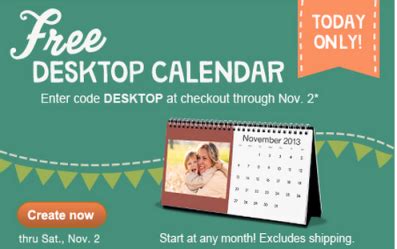 Walgreens: Desktop Calendar $5.99 Shipped (Today Only) + Free 8x10 ...