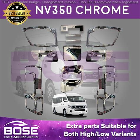 Chrome Nissan Urvan NV350 Garnish Cover Set 2018, 2019, 2020 2021 Nissan NV350 Accessories Combo ...