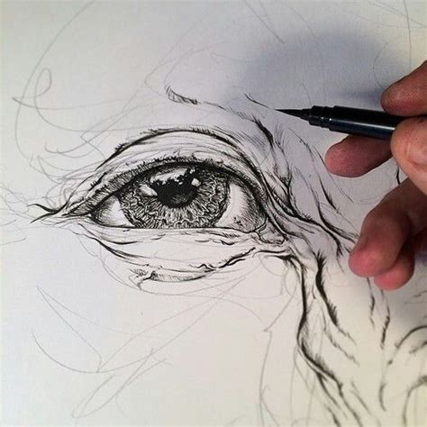 Fine eye drawing | Brush pen art, Ink illustrations, Brush pen