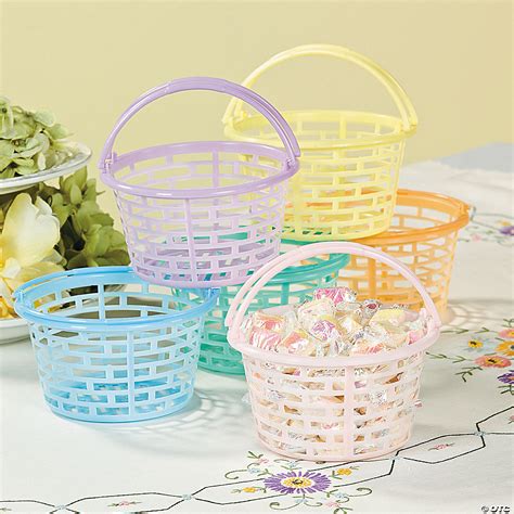 Plastic Pastel Round Easter Baskets - 12 Pk Party Supplies Canada ...