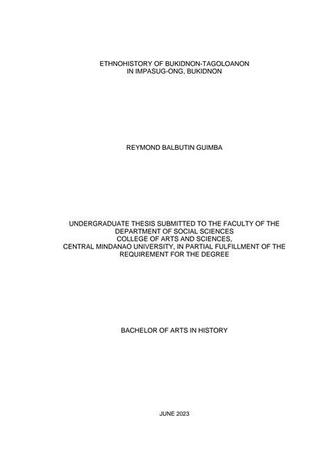 SOLUTION: Guimba ethnohistory of bukidnon tagolaon in impasug ong ...