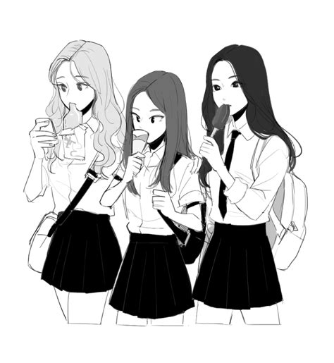 포사 (@fossa_o) | Drawings of friends, Friend anime, Girls cartoon art