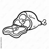 Monochrome Vector Illustration Of A ham Scribble Outline Comic Ink  sketch template