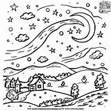 Night Sky Star Coloring Pages sketch template