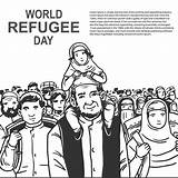 Refugees Walking Drawing Sketch Coloring Page sketch template