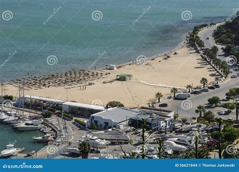 Sidi Bou Said Marina And Beach Editorial Stock Image - Image: 56621844