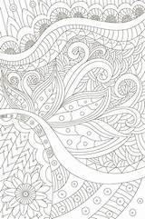 Abstract coloring Page For Adults Hand Drawn Floral background Black  sketch template
