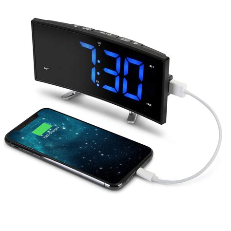 The Easy Read Curved Atomic Alarm Clock - Hammacher Schlemmer