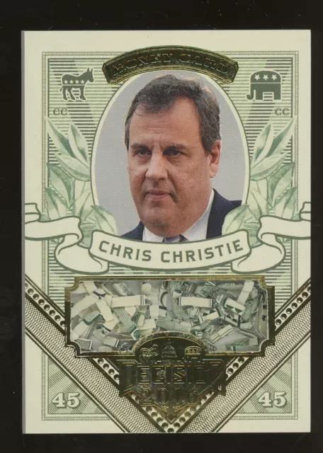 2016 DECISION MONEY Card Gold Foil Chris Christie Shredded US Currency $0.99 - PicClick