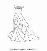 Prom Dress Coloring Page sketch template
