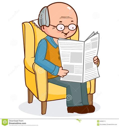 Old man reading news paper clipart - Clipground