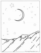 Mm Moon Coloring Page Pages Star sketch template