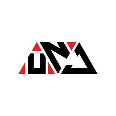 UNJ triangle letter logo design with triangle shape. UNJ triangle logo ...