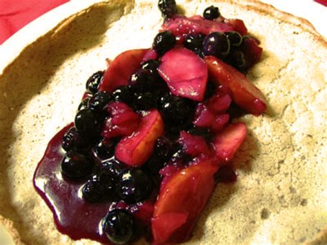 Baked Whole Wheat Crêpes with Apple Blueberry Sauce | Lisa's Kitchen ...