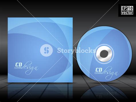 Cd Cover Design Template With Blue Background Royalty-Free Stock Image ...