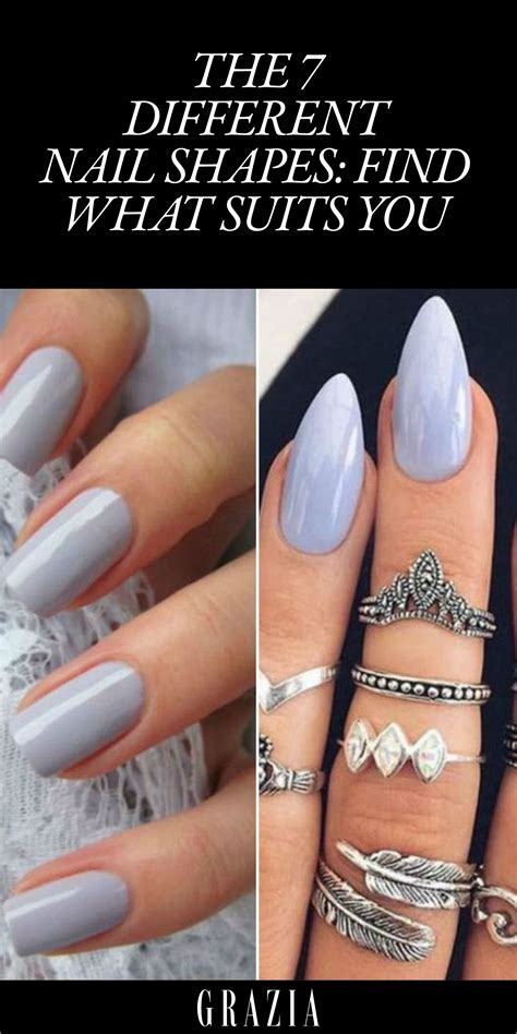 There Are 7 Different Nail Shapes But Which One Should You Go For? | Different nail shapes ...