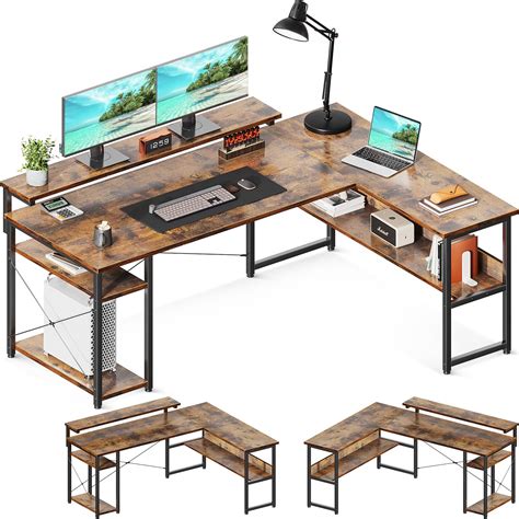 Buy ODK L Shaped Computer Desk, 61" Reversible L Shaped Desk, Corner ...