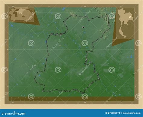 Roi Et, Thailand. Physical. Major Cities Stock Illustration - Illustration of stereographic ...