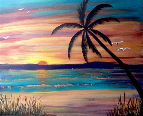Sunset Beach Painting by Renate Wesley | Fine Art America