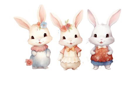 Darling Easter Rabbits PNG Free Stock Photo - Public Domain Pictures