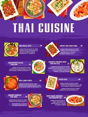Premium Vector | Thai food restaurant menu cover vector template
