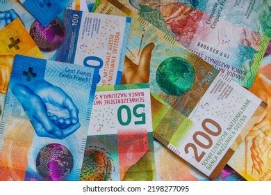 Background Different Swiss Francs Banknotes Stock Photo 2226789657 ...