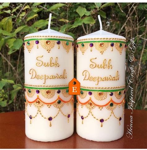 This beautiful & elegant "Subh Deepavali" Candle set is just perfect ...