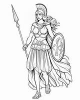 Athena Goddess Of Wisdom Coloring Pages  Greek Mythology sketch template