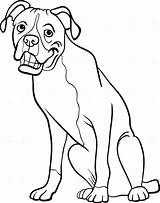 Boxer Dog Cartoon For Coloring Book Page  Best Place To Color sketch template