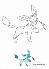 Pokemon Eevee Evolutions  Glaceon Coloring Pages 2 Free sketch template