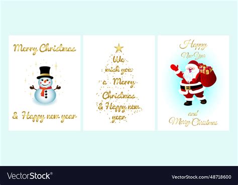 A set of greeting cards for christmas and new year