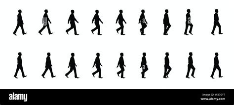 Businessman Character Walk cycle Animation Sequence , loop animation sprite sheet vector Stock ...