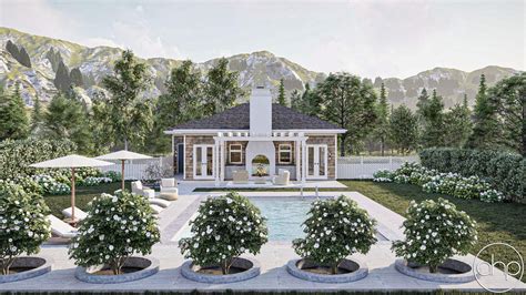 Cottage Style Pool House Plan | Cannon Cove