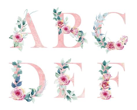 Premium Photo | Alphabet letters of the alphabet with flowers