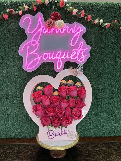 Barbie heart box by Yummy Bouquets