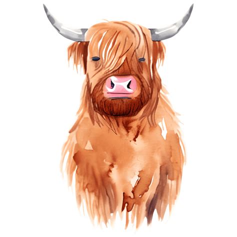 Highland Cow Head Cartoon · Creative Fabrica