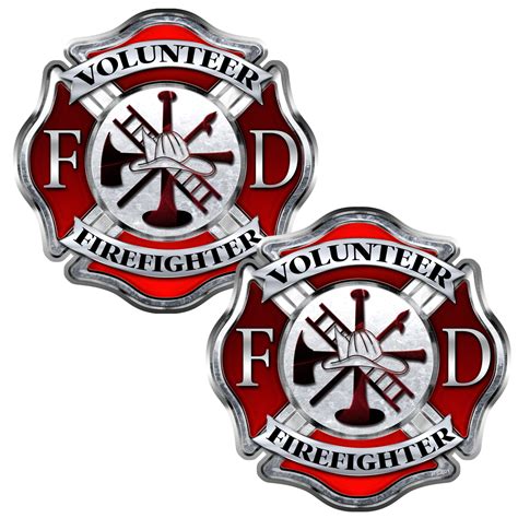 Firefighter Volunteer Maltese Cross 2 pack Stickers – #FS2021 – AZ ...