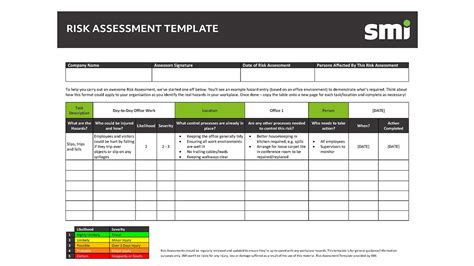 Risk Assessment Template