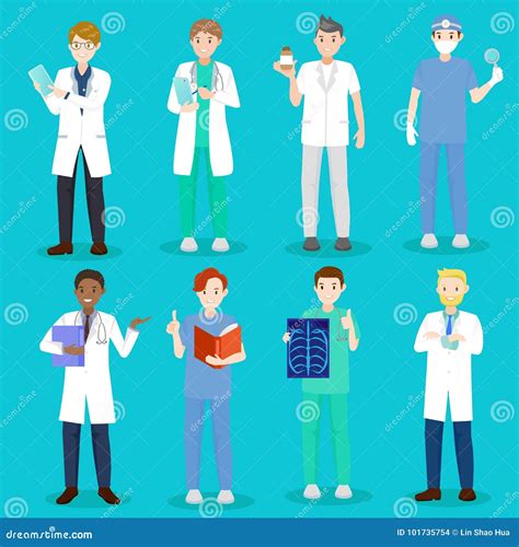Cartoon doctor and nurse stock illustration. Illustration of design - 101735754